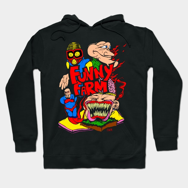 Funny farm Hoodie by peteoliveriart